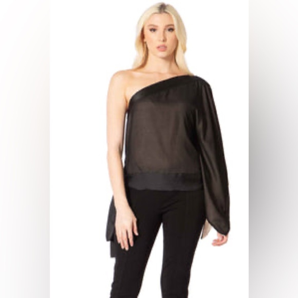 Vertigo Paris Black One Shoulder Blouse